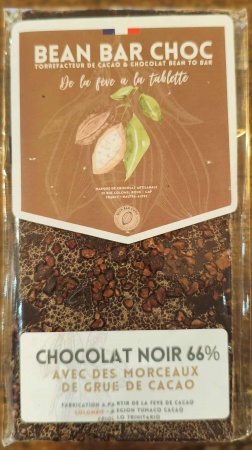 Chocolat Noir 66% avec Grué de Cacao