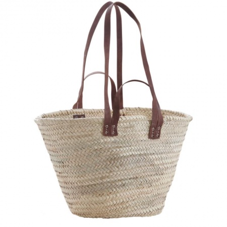 Couffin En Palmier Et Anses En Cuir