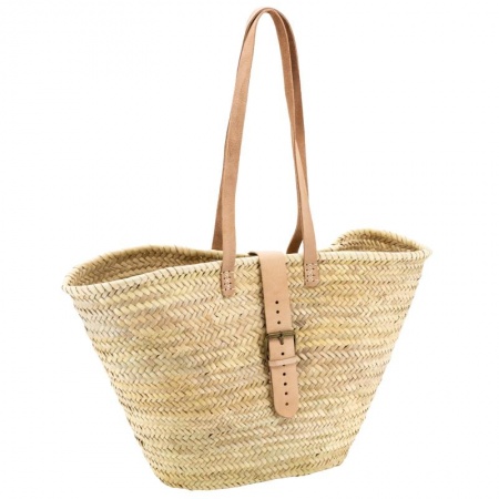 Couffin Palmier Sangle Cuir