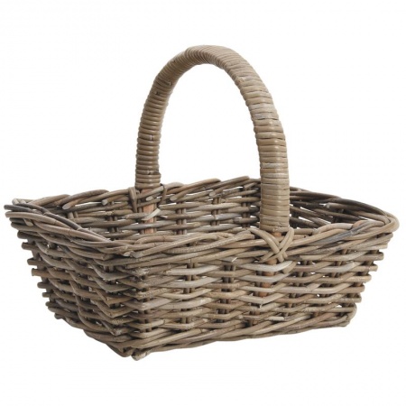 Panier Rectangle En Poelet Gris