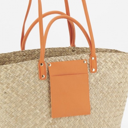 Sac Jonc Bandouli&egrave;re et Pochette Color&eacute;es