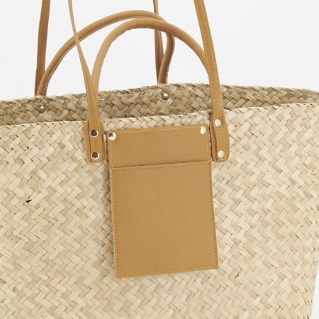 Sac Jonc Bandouli&egrave;re et Pochette Color&eacute;es