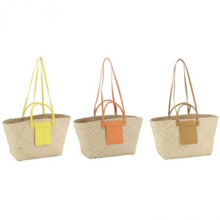 Sac Jonc Bandouli&egrave;re et Pochette Color&eacute;es