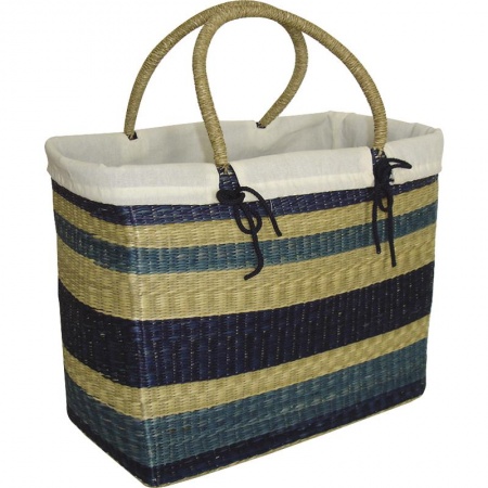 Sac Jonc Bleu et Coton