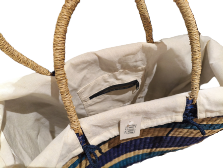Sac Jonc Bleu et Coton